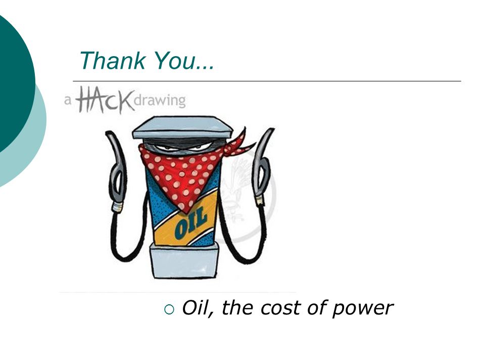 Thank You...  Oil, the cost of power