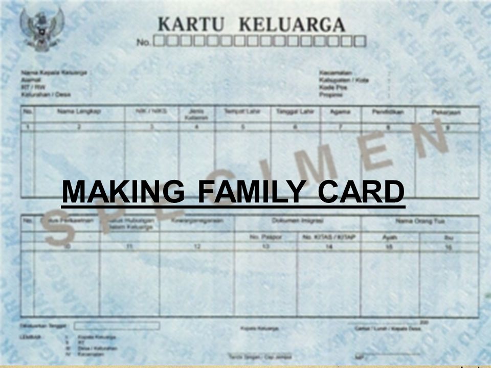 MAKING FAMILY CARD