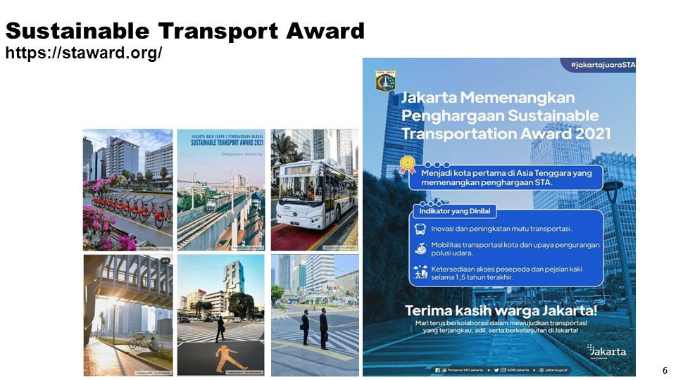 Sustainable Transport Award Jakarta Kepala Dinas Perhubungan