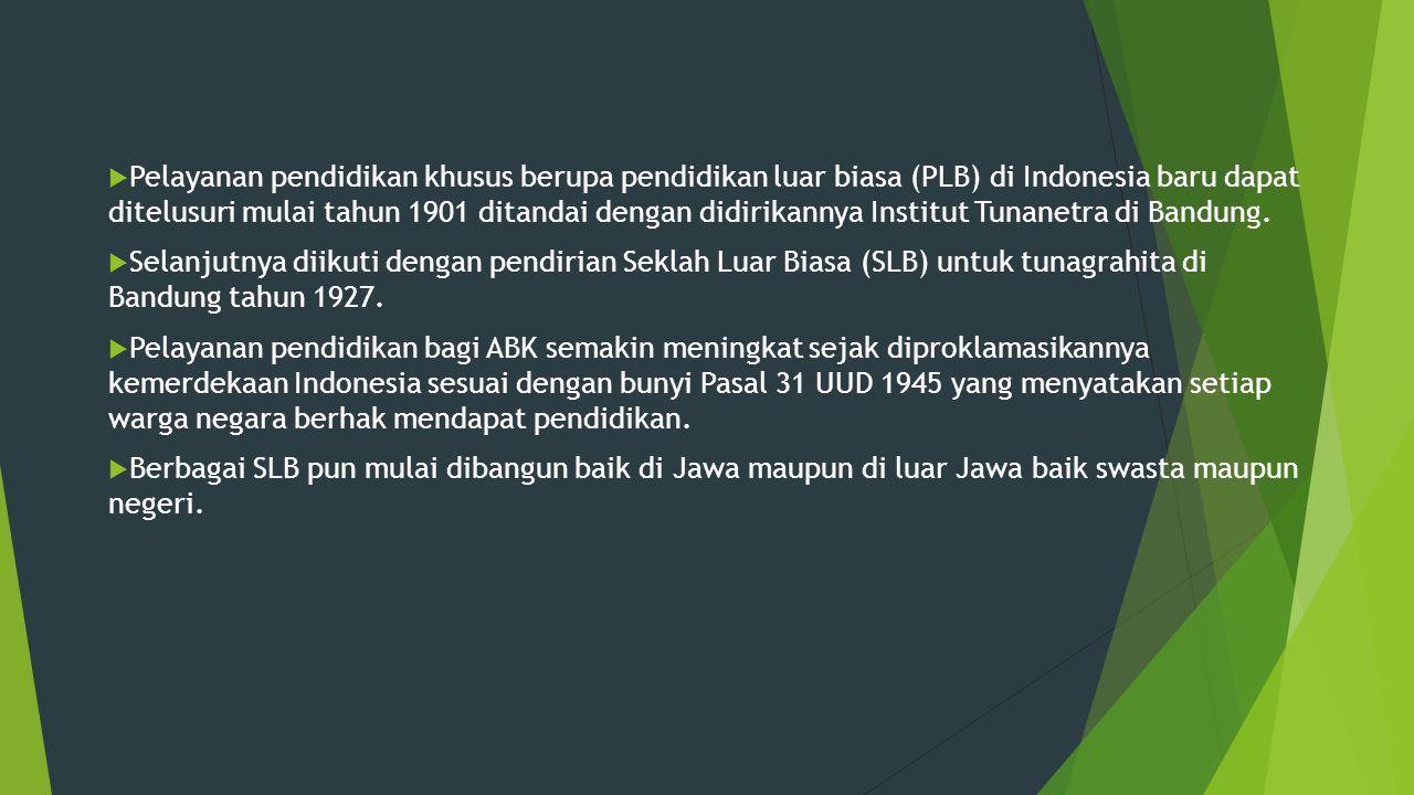 Kegiatan Belajar A Makna Dan Jenis Pelayanan Pendidikan Bagi Abk