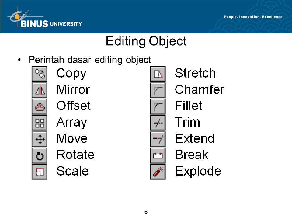 6 Editing Object Perintah dasar editing object