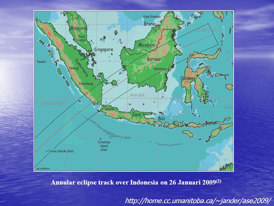 Annular eclipse track over Indonesia on 26 Januari 2009 (2)