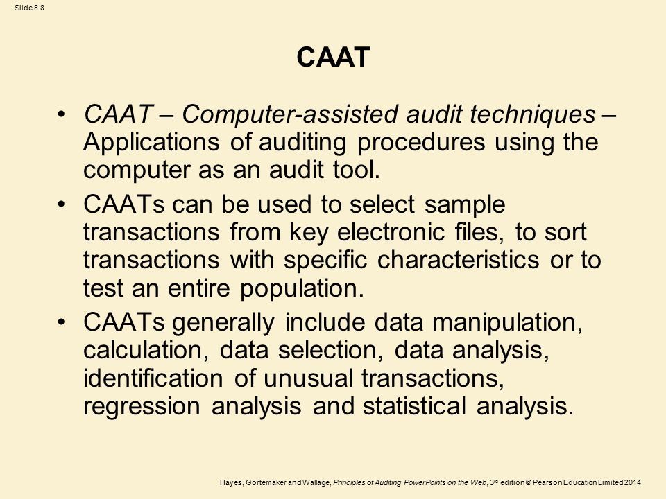 Hayes Gortemaker And Wallage Principles Of Auditing Powerpoints On