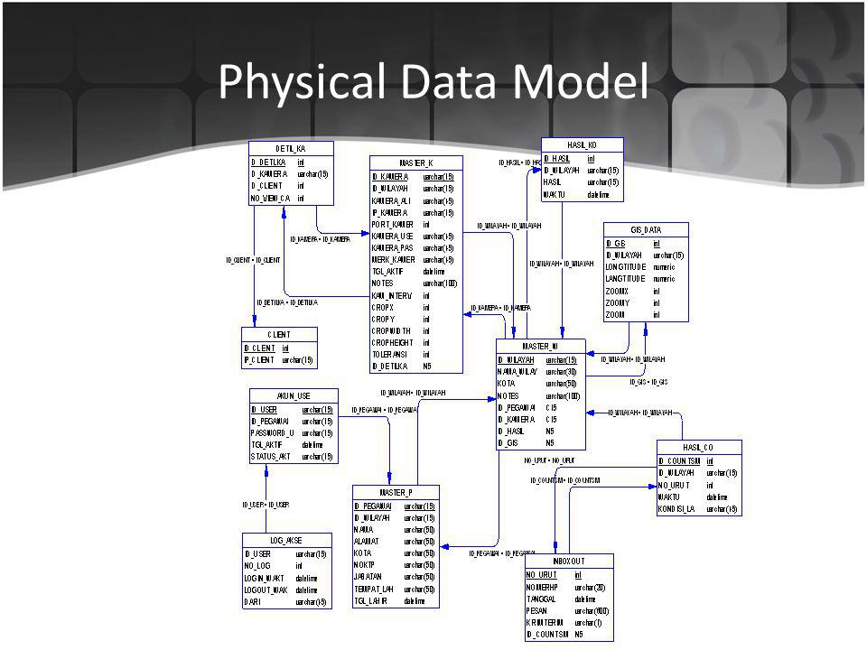 Physical data. Physical data model.