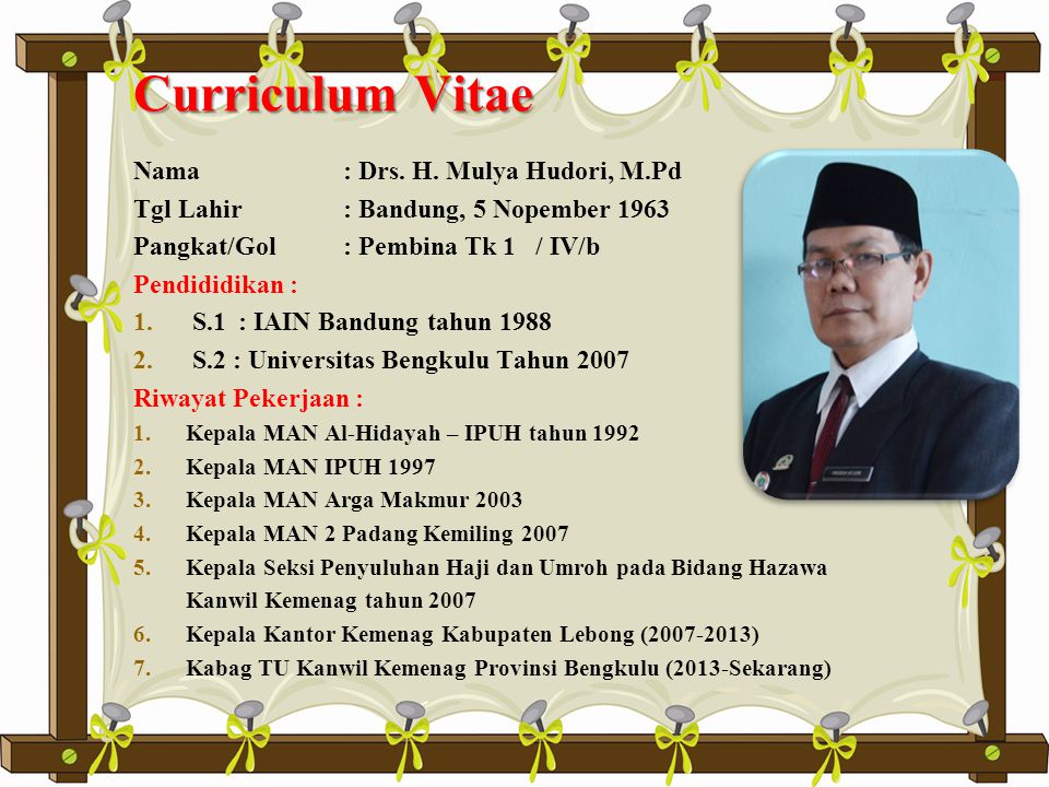 Curriculum Vitae Nama: Drs. H.
