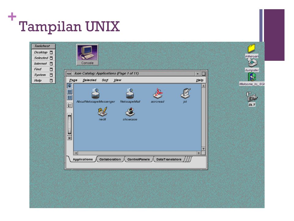 + Tampilan UNIX