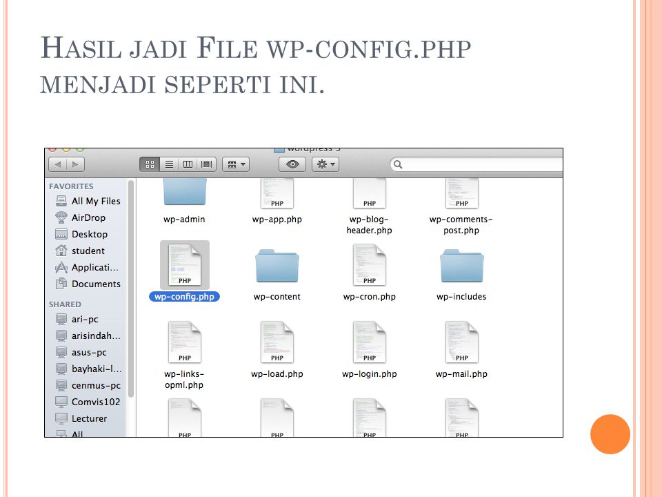 H ASIL JADI F ILE WP - CONFIG. PHP MENJADI SEPERTI INI.