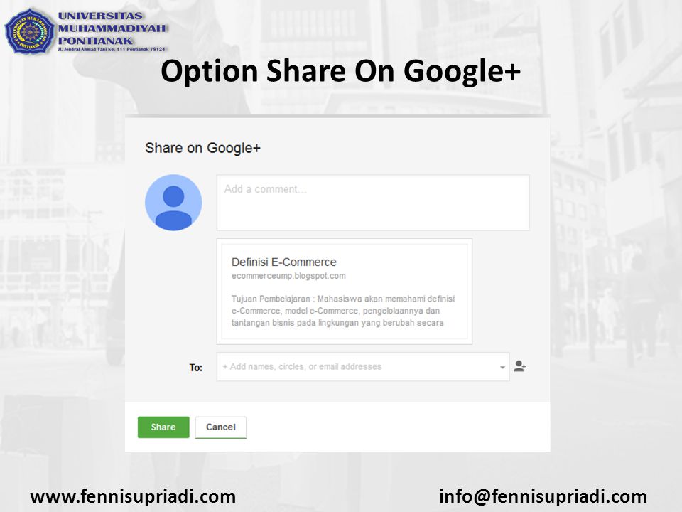 Option Share On Google+
