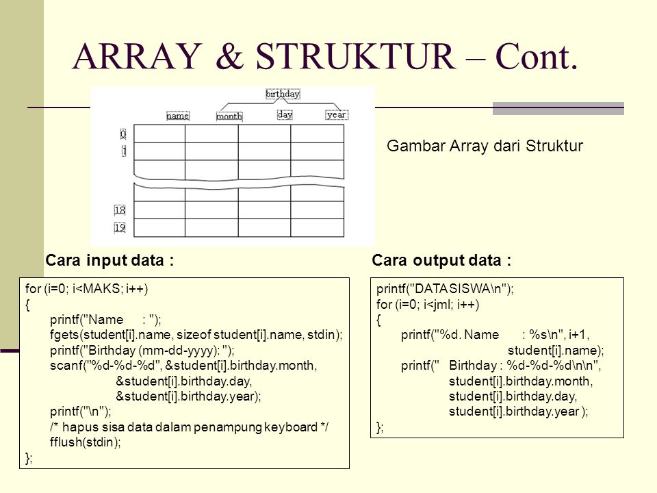 ARRAY & STRUKTUR – Cont.