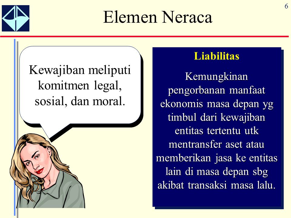6 Elemen Neraca Kewajiban meliputi komitmen legal, sosial, dan moral.