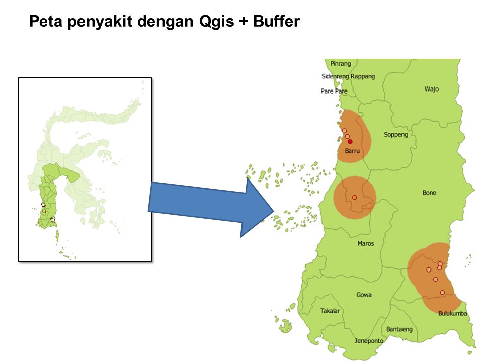 AUSTRALIA INDONESIA PARTNERSHIP FOR EMERGING INFECTIOUS DISEASES Peta penyakit dengan Qgis + Buffer