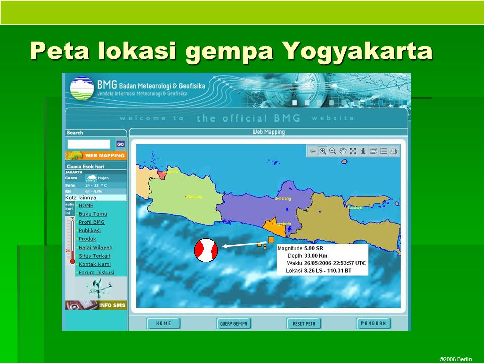 ©2006.Berlin Peta lokasi gempa Yogyakarta