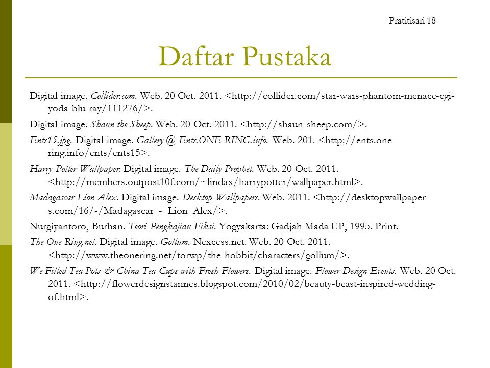 Daftar Pustaka Digital image. Collider.com. Web.