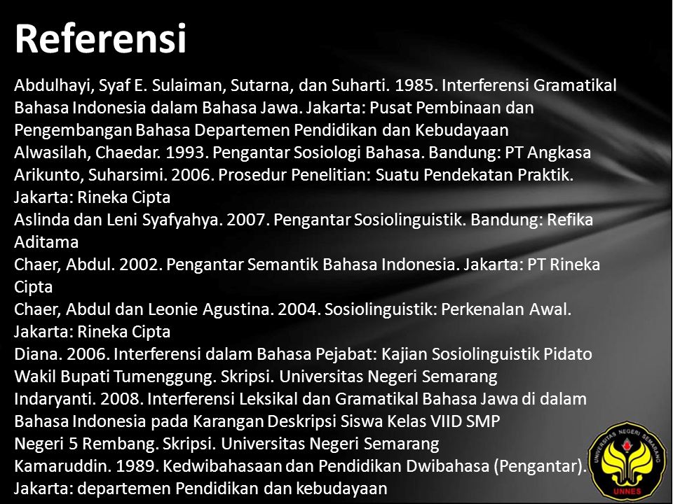 Referensi Abdulhayi, Syaf E. Sulaiman, Sutarna, dan Suharti.