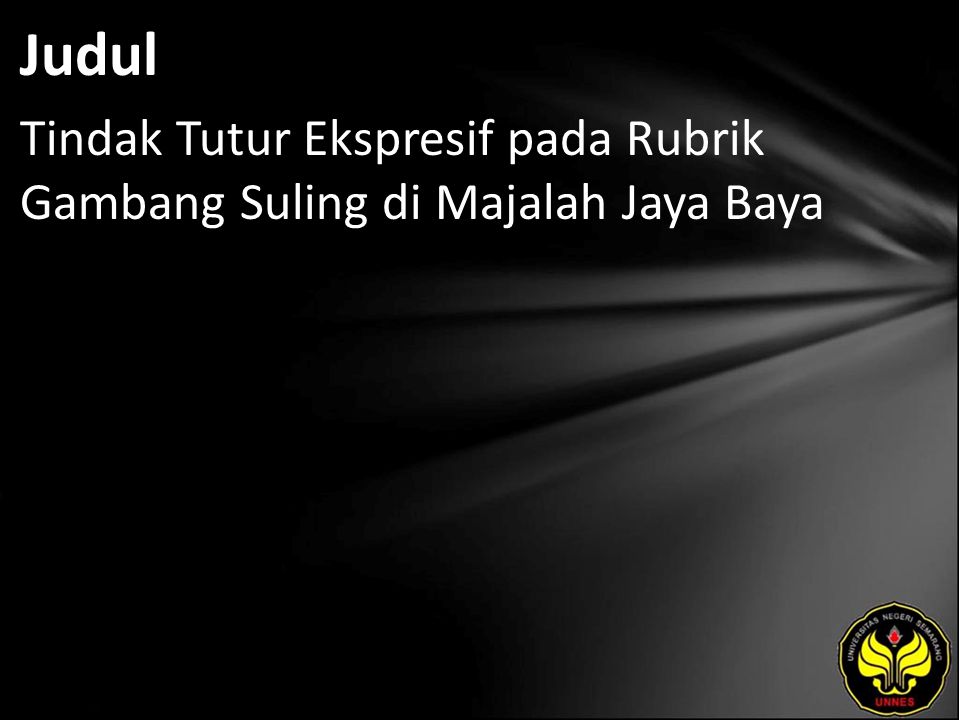 Judul Tindak Tutur Ekspresif pada Rubrik Gambang Suling di Majalah Jaya Baya