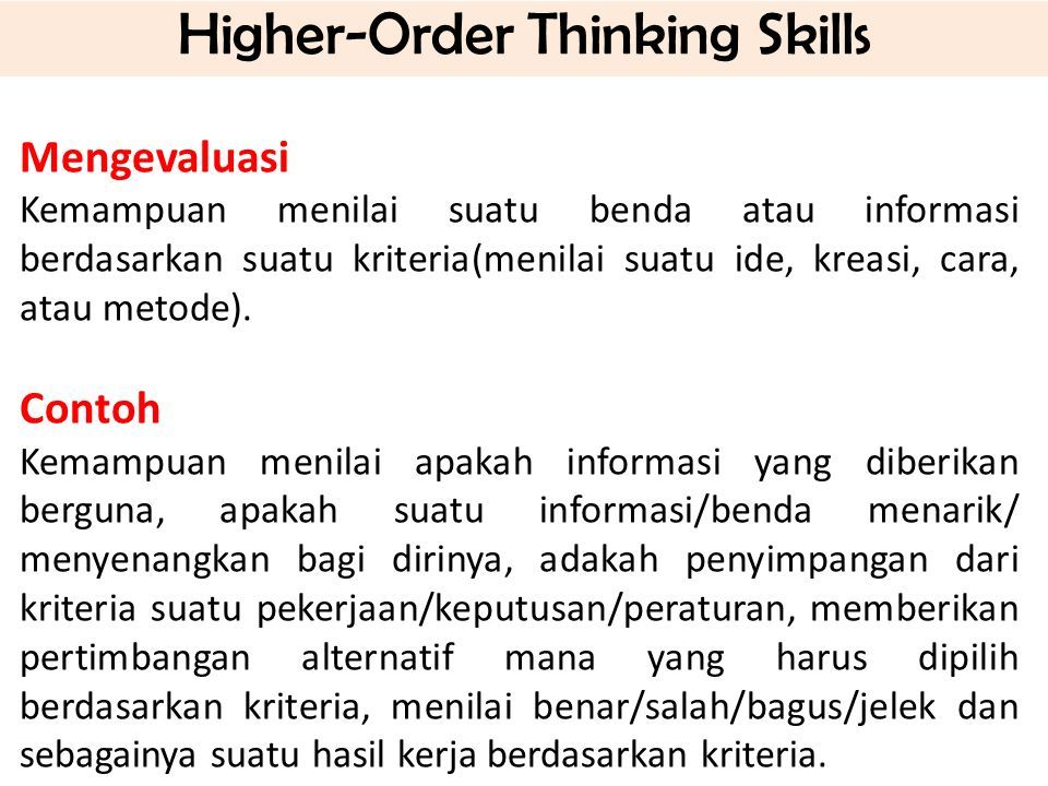 High order thinking skills. Higher order thinking skills. Higher-order thinking.