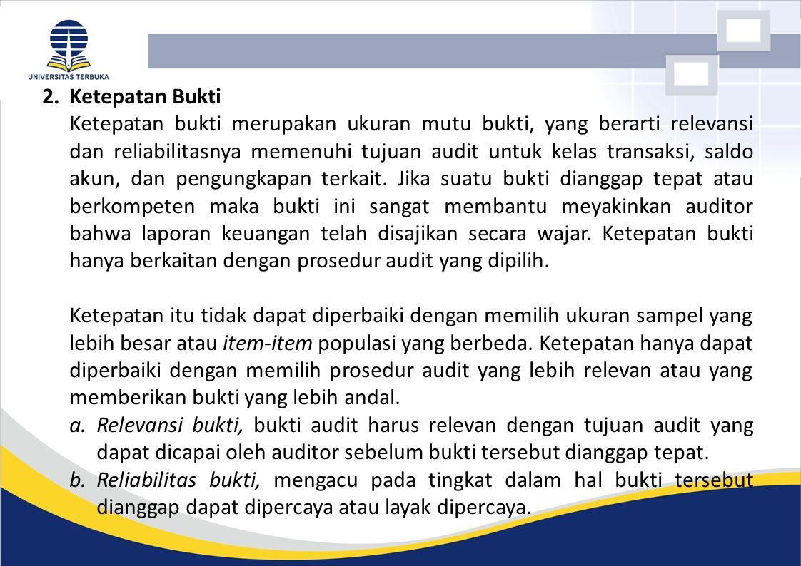 MODUL 6 Bukti Audit Dan Kertas Kerja. Audit Pendahuluan A.AUDIT TOP ...