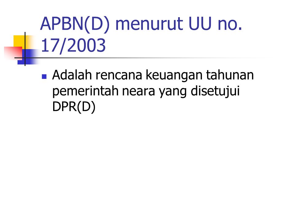 APBN(D) menurut UU no.