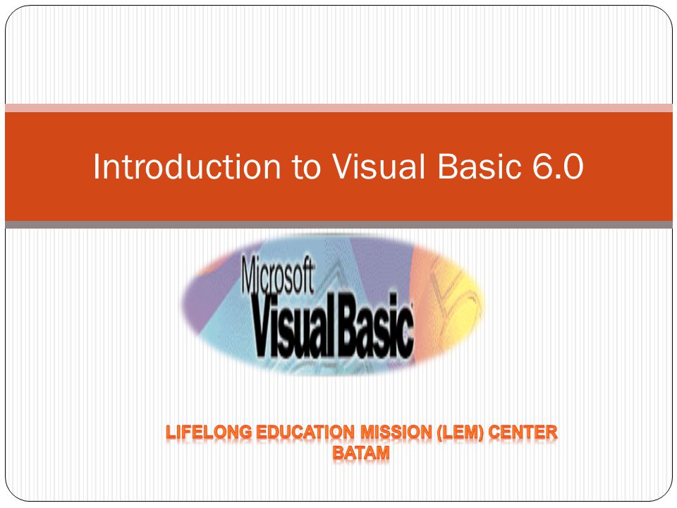 Introduction to Visual Basic 6.0
