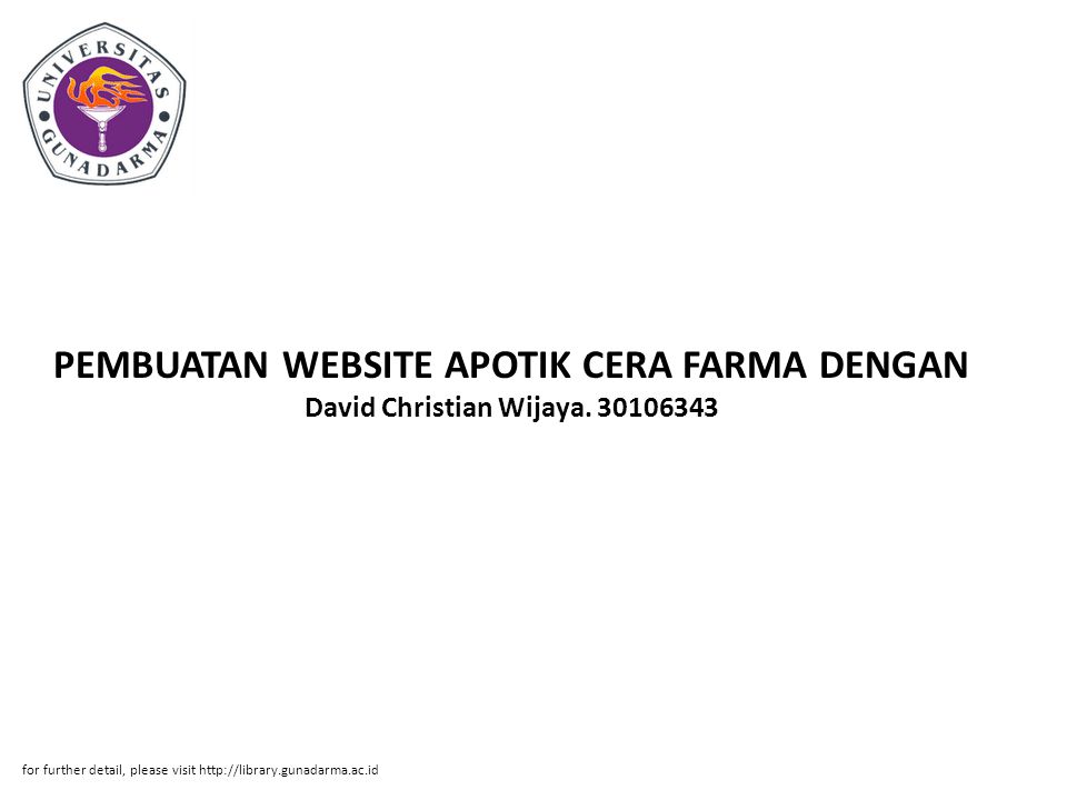 PEMBUATAN WEBSITE APOTIK CERA FARMA DENGAN David Christian Wijaya.