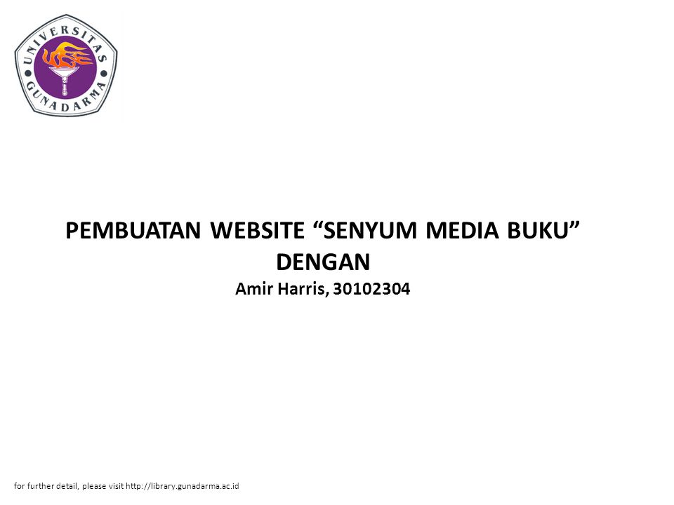 PEMBUATAN WEBSITE SENYUM MEDIA BUKU DENGAN Amir Harris, for further detail, please visit