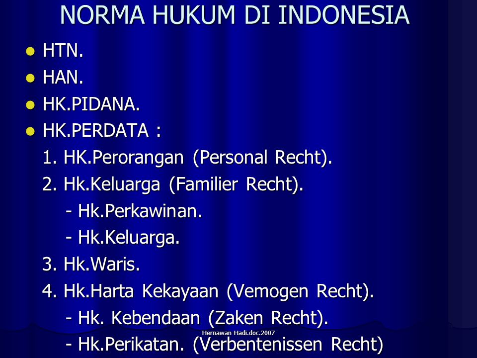 Hernawan Hadi.doc.2007 NORMA HUKUM DI INDONESIA HTN.