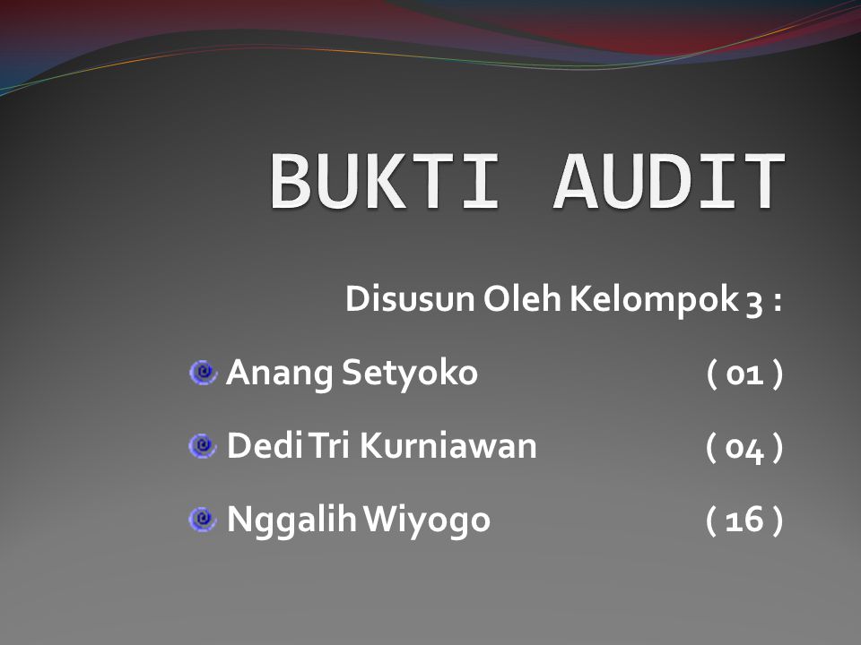 Disusun Oleh Kelompok 3 : Anang Setyoko( 01 ) Dedi Tri Kurniawan( 04 ) Nggalih Wiyogo( 16 )