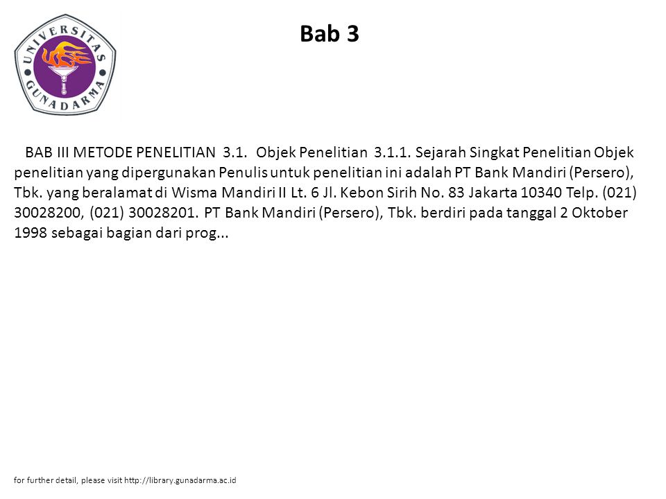 Bab 3 BAB III METODE PENELITIAN 3.1. Objek Penelitian