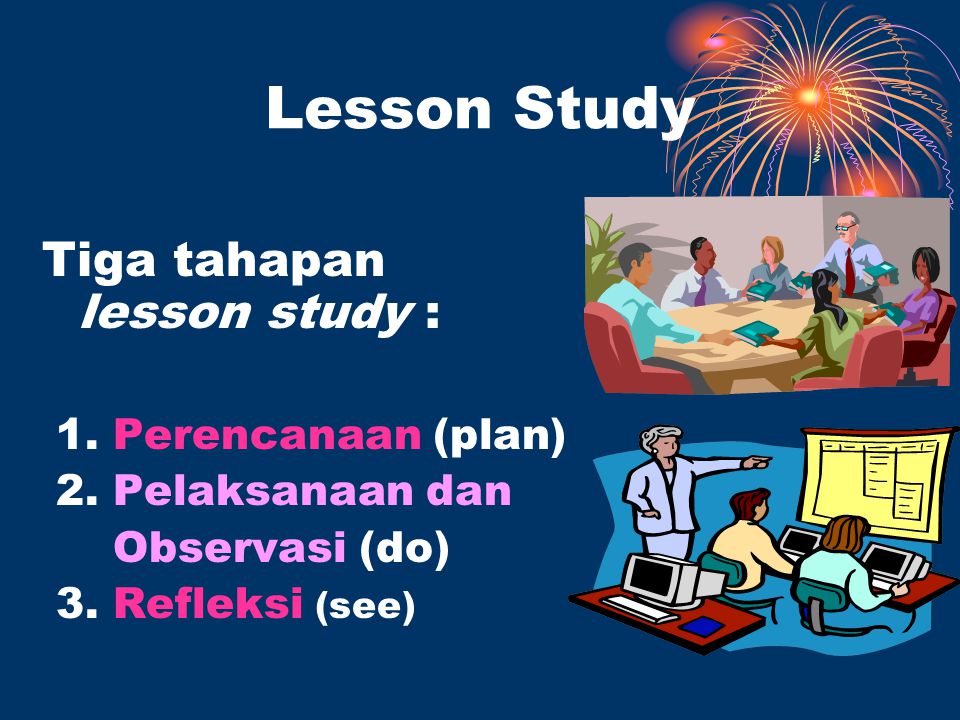 Lesson Study Tiga tahapan lesson study : 1. Perencanaan (plan) 2.