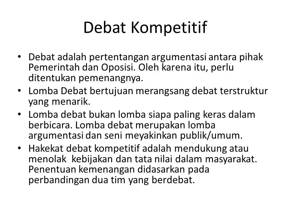 Kontes Debat Mahasiswa Indonesia Rachmat Nurcahyo,M.A - ppt download