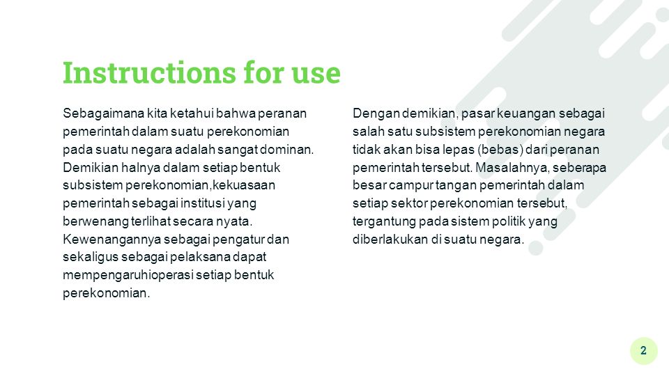 Peranan Pemerintah Dalam Pasar Modal. Instructions For Use Dengan ...