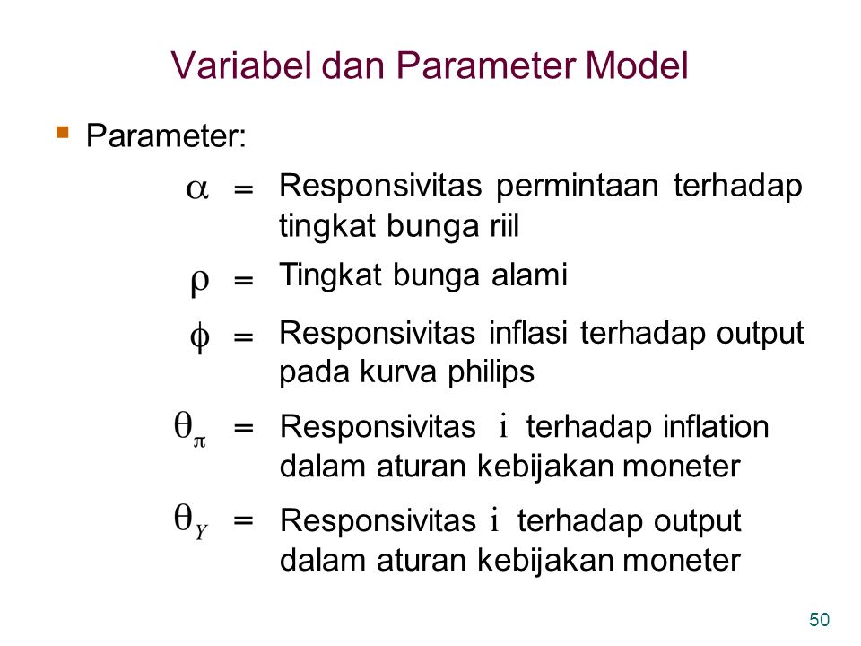 Model parameters