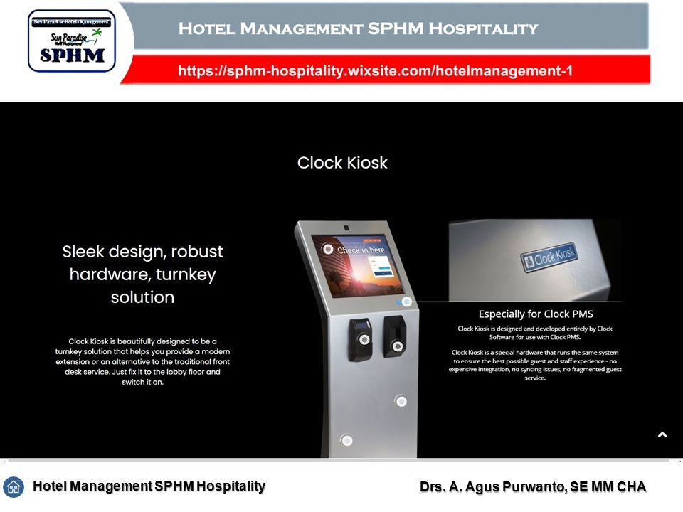 Hotel Management SPHM Hospitality Drs. A. Agus Purwanto, SE MM CHA New ...