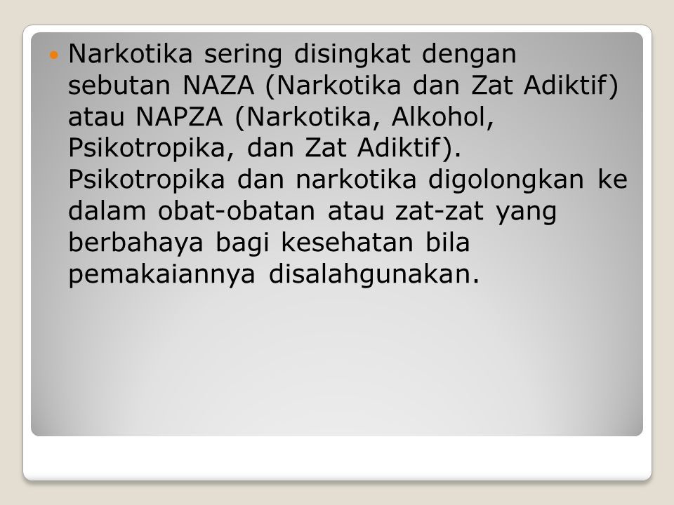 TOKSIKOLOGI NARKOTIKA DISUSUN OLEH Arif Rahmat IsmulazamDhamir A