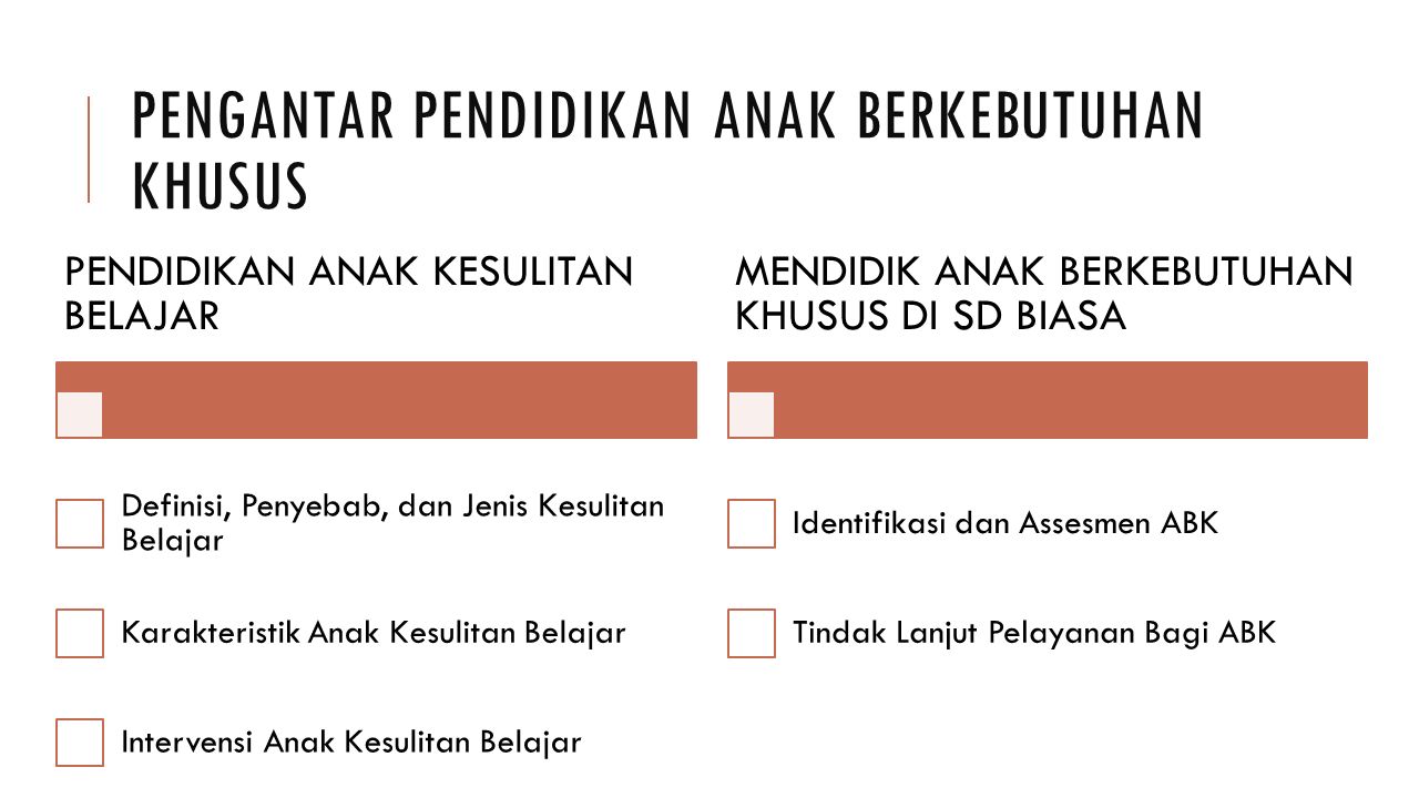 PENGANTAR PENDIDIKAN ANAK BERKEBUTUHAN KHUSUS TUWEB 8 MINGGU, 30 MEI ...