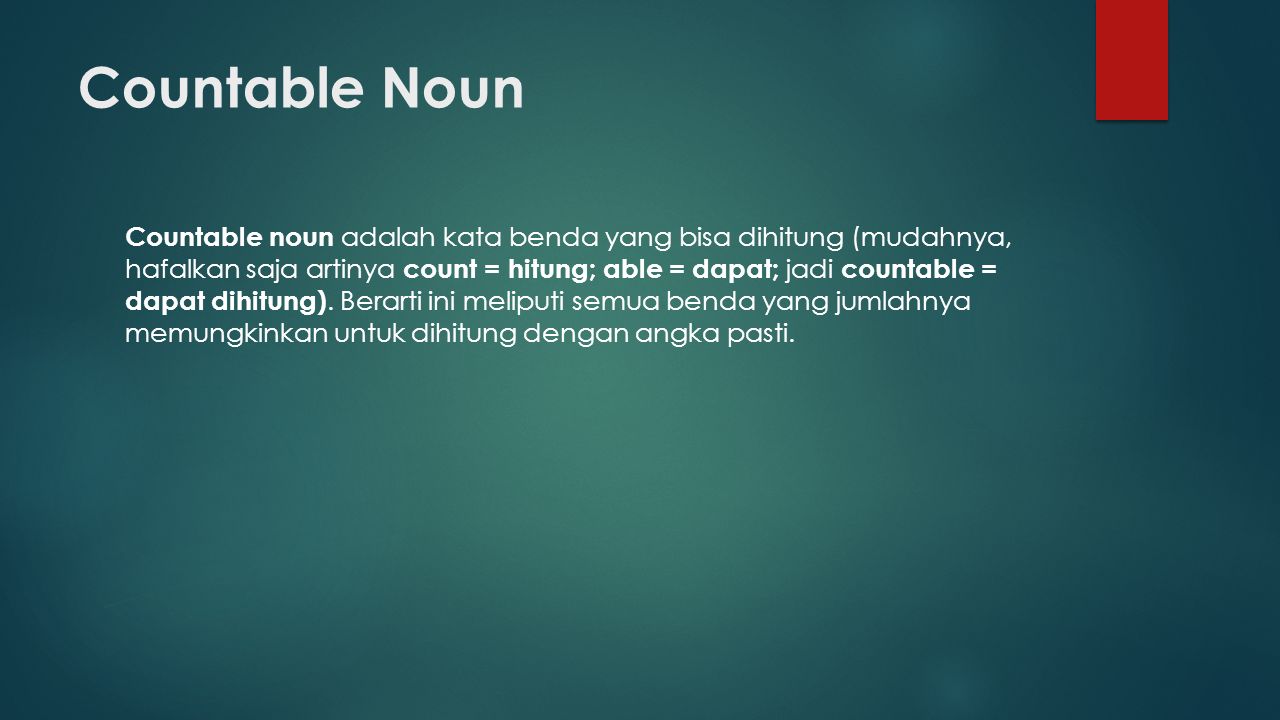 NOUN KATA BENDA. PENGERTIAN Noun/kata Benda Adalah Kata Yang Sering ...