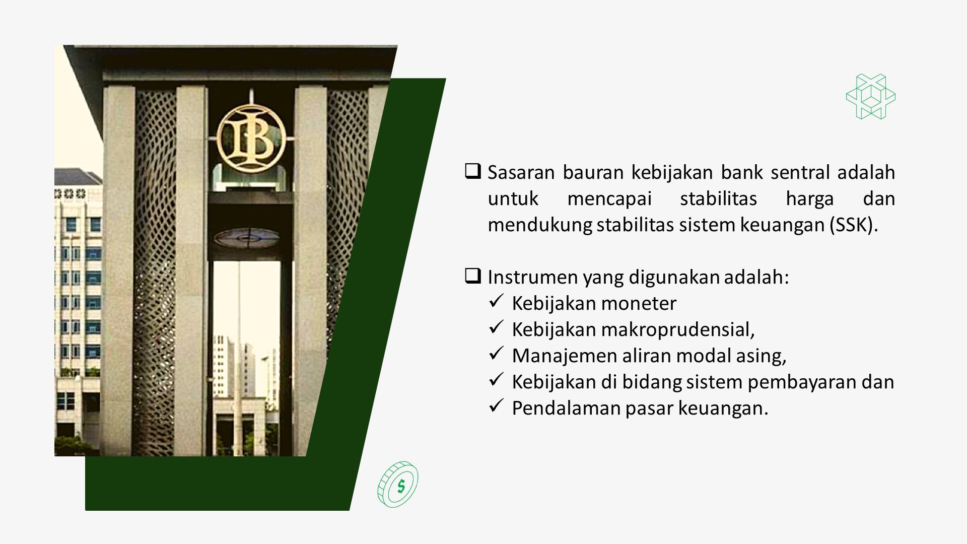 BAURAN KEBIJAKAN BANK SENTRAL Oleh Gustriani Kebijakan Moneter Dalam ...