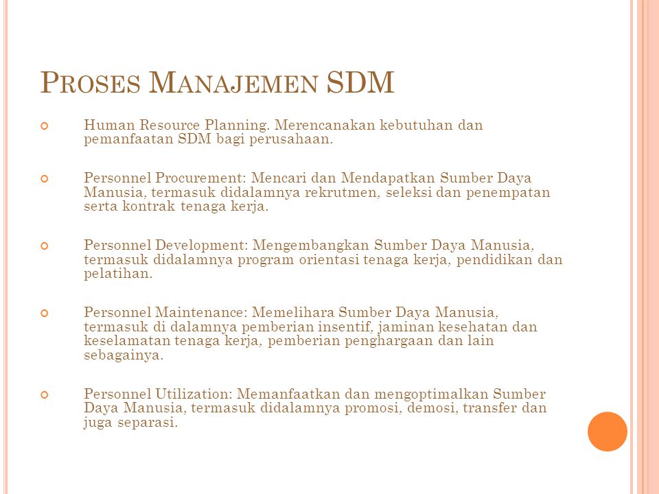 P ROSES M ANAJEMEN SDM Human Resource Planning.