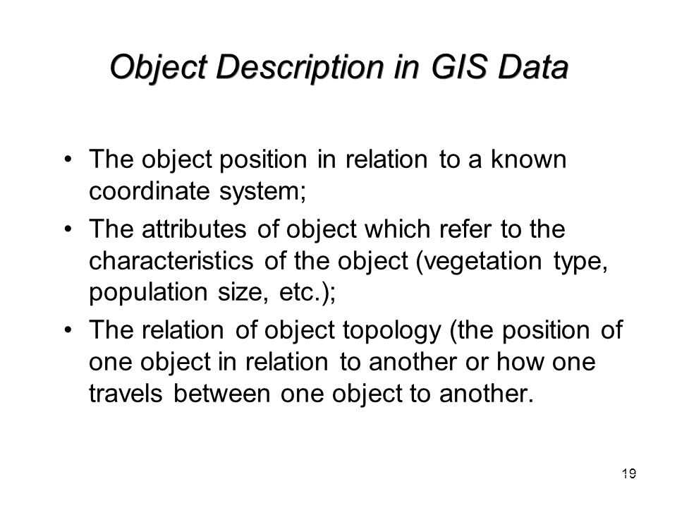 Description of an object. Objects for description. One object for description. Object description