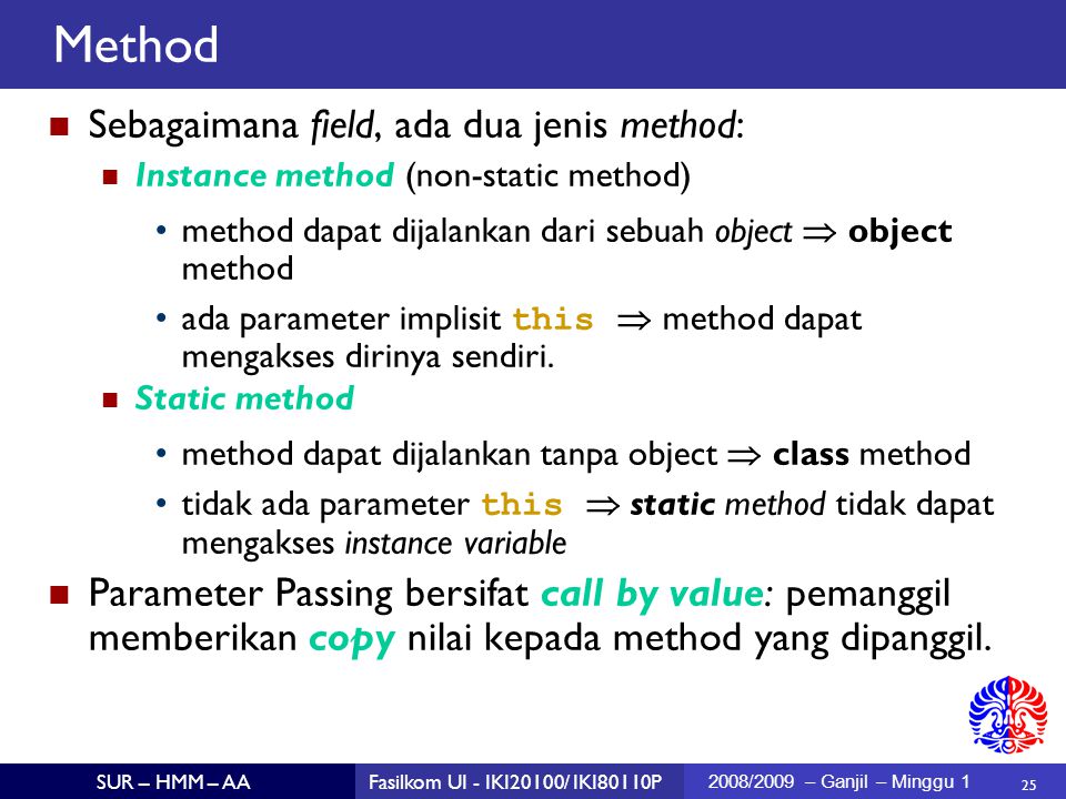 Non-static method это определение. Instance method