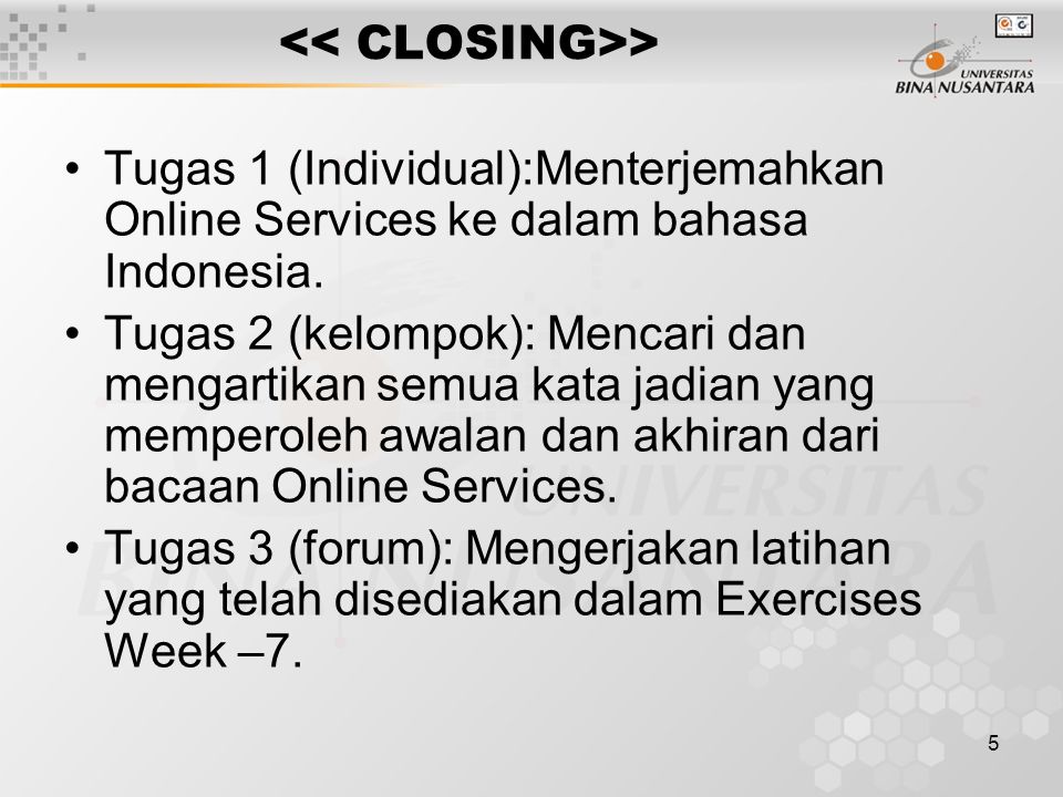 5 > Tugas 1 (Individual):Menterjemahkan Online Services ke dalam bahasa Indonesia.