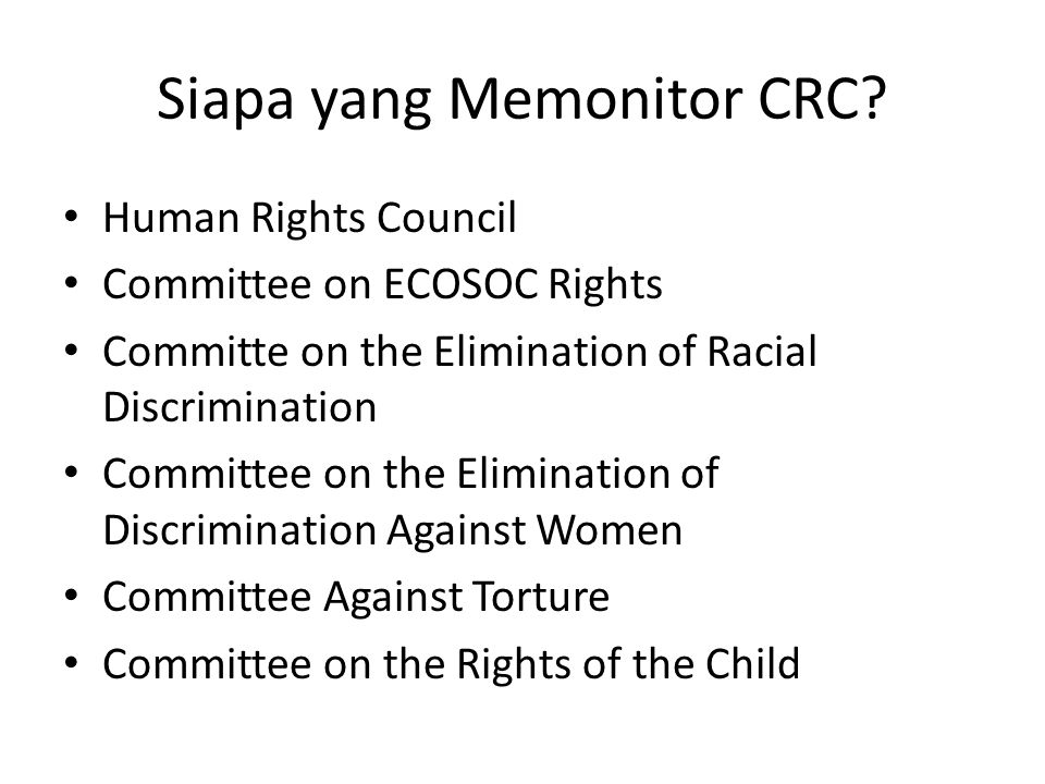 Siapa yang Memonitor CRC.