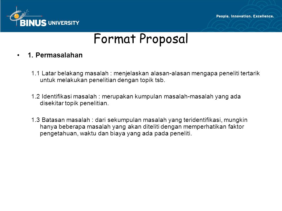 Format Proposal 1.