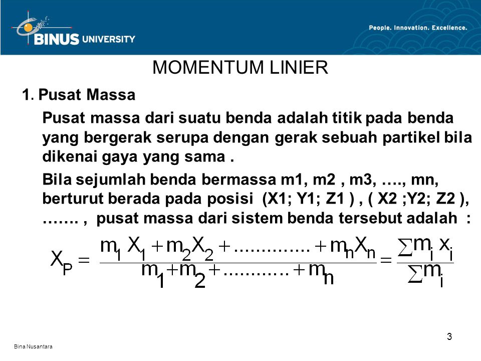 Rumus momentum linear dan impuls