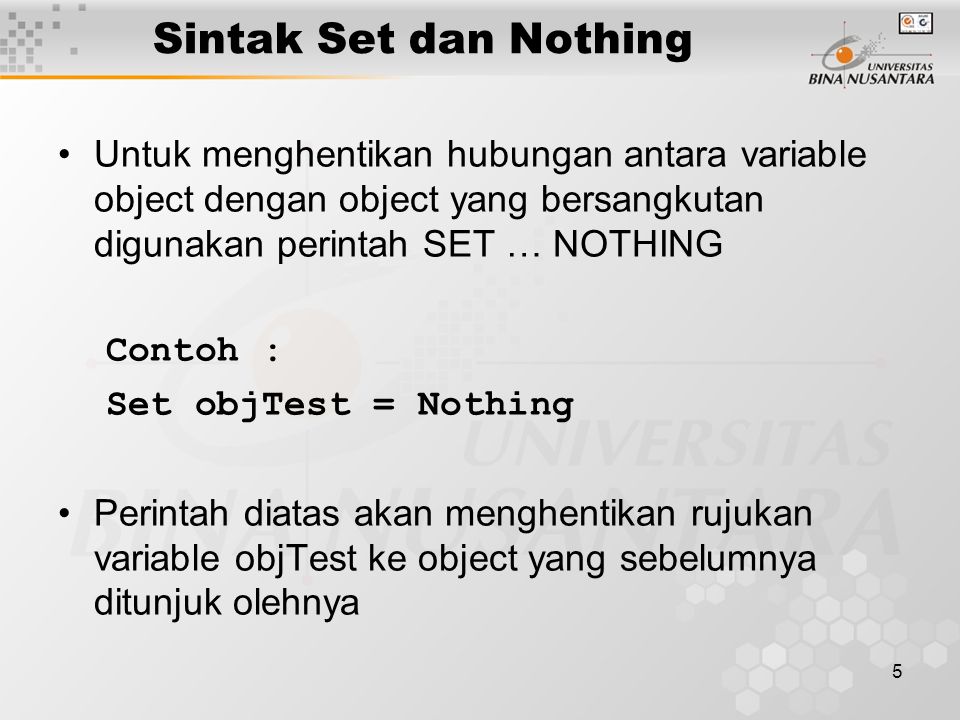 Set nothing