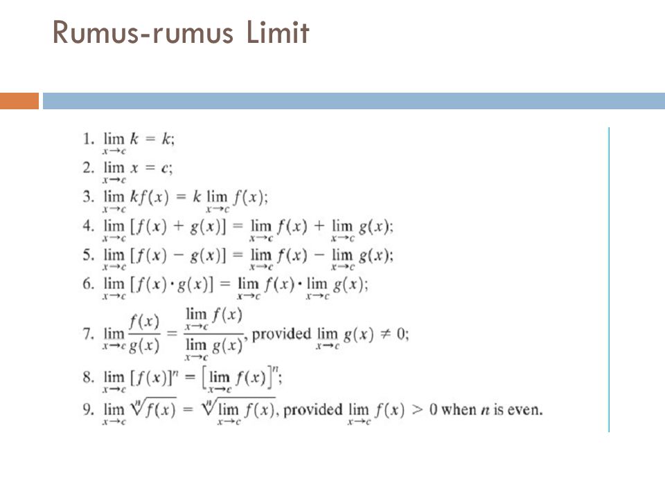 Rumus-rumus Limit