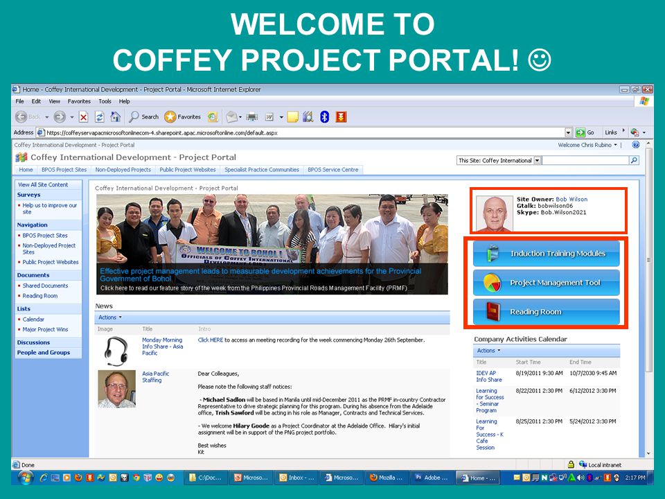 WELCOME TO COFFEY PROJECT PORTAL! 