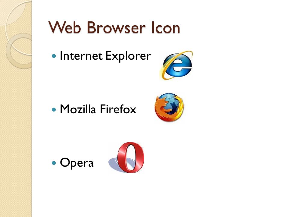 Web Browser Icon  Internet Explorer  Mozilla Firefox  Opera