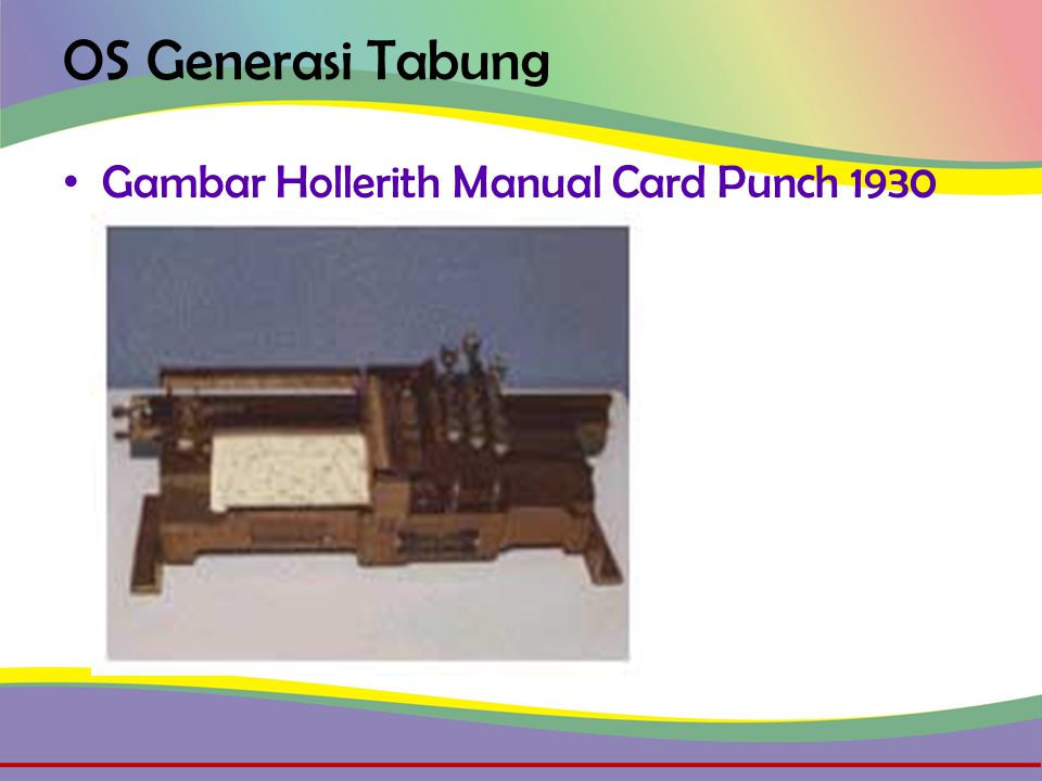 OS Generasi Tabung • Gambar Hollerith Manual Card Punch 1930