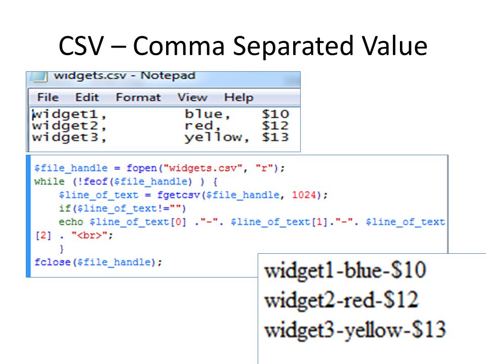 CSV – Comma Separated Value